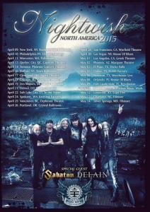 Nightwish North American Tour 2015 poster