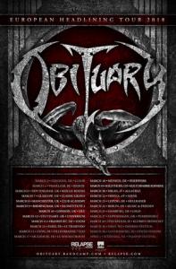 Obituary Euro & UK Tour 2018 poster