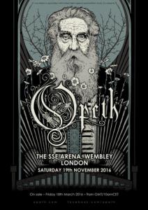 Opeth Wembley Arena live show 2016 poster
