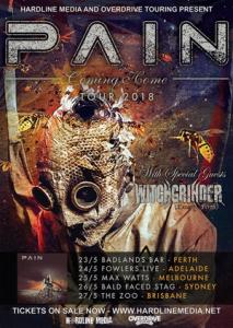 Pain Australian Tour 2018 poster