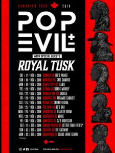 Pop Evil Canada Tour 2018 poster