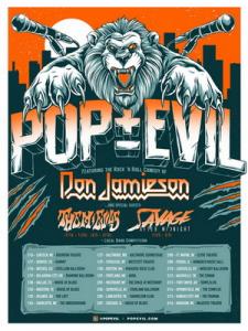 Pop Evil US Tour 2019 poster