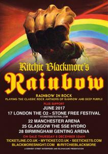 Ritchie Blackmore’s Rainbow UK Tour 2017 poster