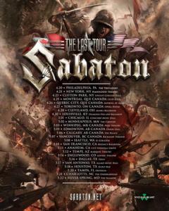 Sabaton North American Tour 2017 poster