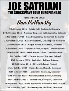 Joe Satriani Euro Tour with Dan Patlansky poster