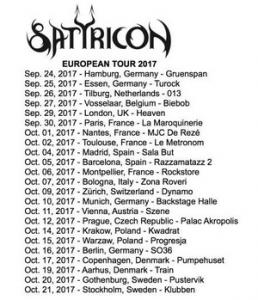 Satyricon Euro Tour 2017 poster