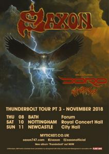 Saxon UK Live Shows 2018 poster