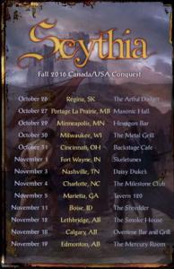 Scythia North American Tour 2016 poster