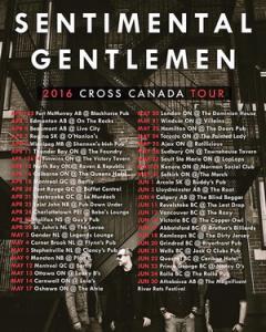 Sentimental Gentlemen Canada Tour 2016 poster