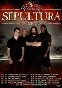 Sepultura Euro tour dates 2015 poster