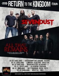Sevendust UK Tour 2018 poster
