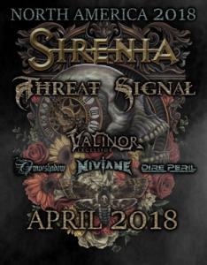 Sirenia North American Tour 2018 poster