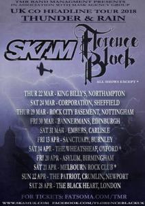 Skam & Florence Black UK Tour 2018 poster