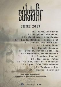 Sólstafir Euro & UK Tour 2017 poster