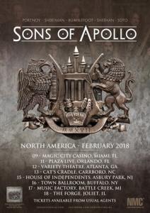 Sons Of Apollo North American Tour 2018 poster
