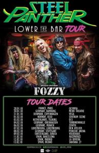 Steel Panther & Fozzy Euro Tour 2018 poster