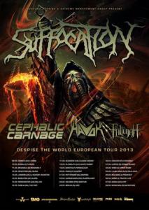 Suffocation European Tour 2013 poster