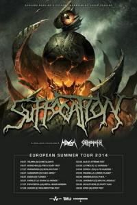 Suffocation European Summer tour 2014 poster