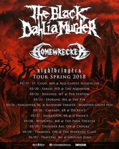 The Black Dahlia Murder North American Tour 2018 poster
