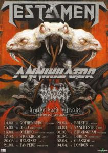 Testament Euro & UK Tour 2018 poster
