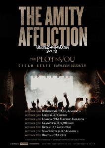 The Amity Affliction UK Tour 2018 poster