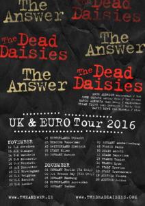 The Dead Daisies and The Answer UK & Euro Tour 2016 poster