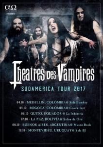 Theatres des Vampires South American Tour 2017 poster