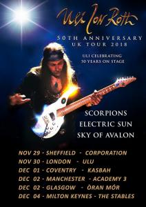 Uli Jon Roth UK Tour 2018 poster