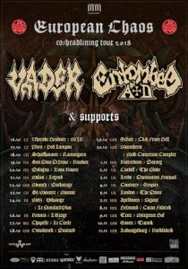 Vader & Entombed A.D. Euro & UK Tour 2018 poster