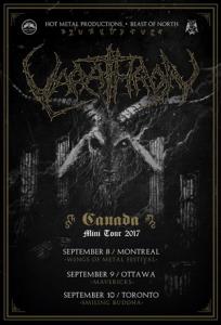 Varathron Canadian Tour 2017 poster