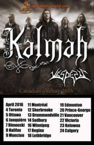 Kalmah - Vesperia Canadian Tour 2016 poster
