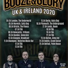 Booze & Glory UK & Ireland Tour 2020 poster