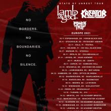 Lamb Of God EU & UK Tour 2021 poster