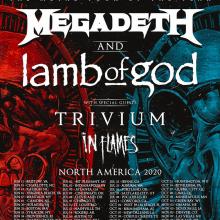 Megadeth and Lamb Of God North American Tour 2020 poster