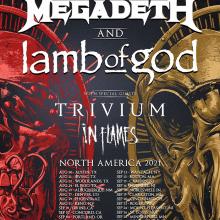 Megadeth and Lamb Of God North American Tour 2021 poster