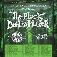 The Black Dahlia Murder Euro Tour 2022 poster
