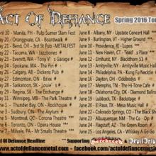 Act Of Defiance US TOur 2016 poster