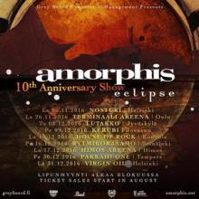 Amorphis Eclipse 10th Anniversary Tour 2016 poster
