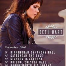 Beth Hart UK Tour 2016 poster