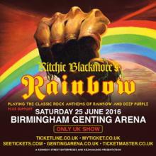 Ritchie Blackmore's Rainbown UK show 2016 poster