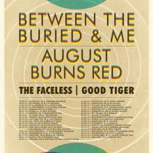 Between The Buried & Me and August Burns Red North American Tour 2016 poster
