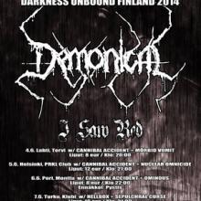 Demonical Finland tour 2014 poster