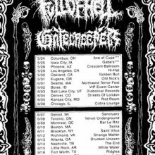 Full Of Hell and Gatecreeper North American Tour 2018 poster
