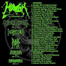 Havok North American Tour 2015 poster