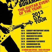 Joe Bonamassa UK Tour September 2013 poster
