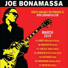 Joe Bonamassa UK Tour 2018 poster