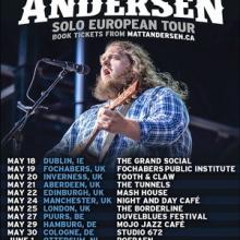 Matt Andersen UK & Euro Tour 2017 poster