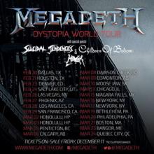 Megadeth North American Tour 2016 poster