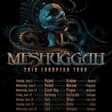 Meshuggah Euro Tour 2018 poster