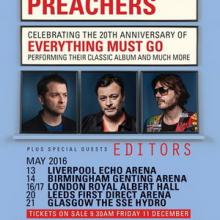 Manic Street Preachers UK live dates 2016 poster